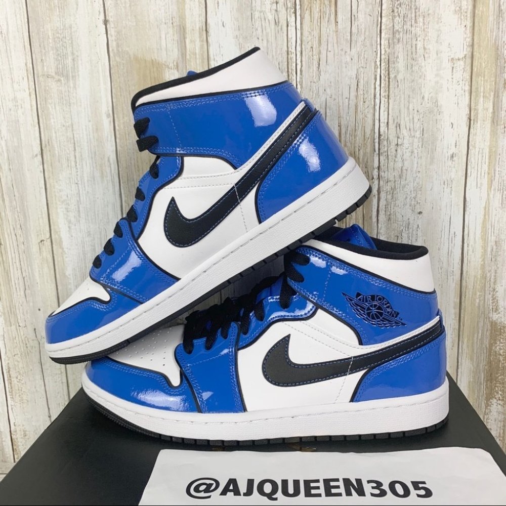 Air Jordan 1 Mid Signal Blue Men’s - Picture 1 of 8